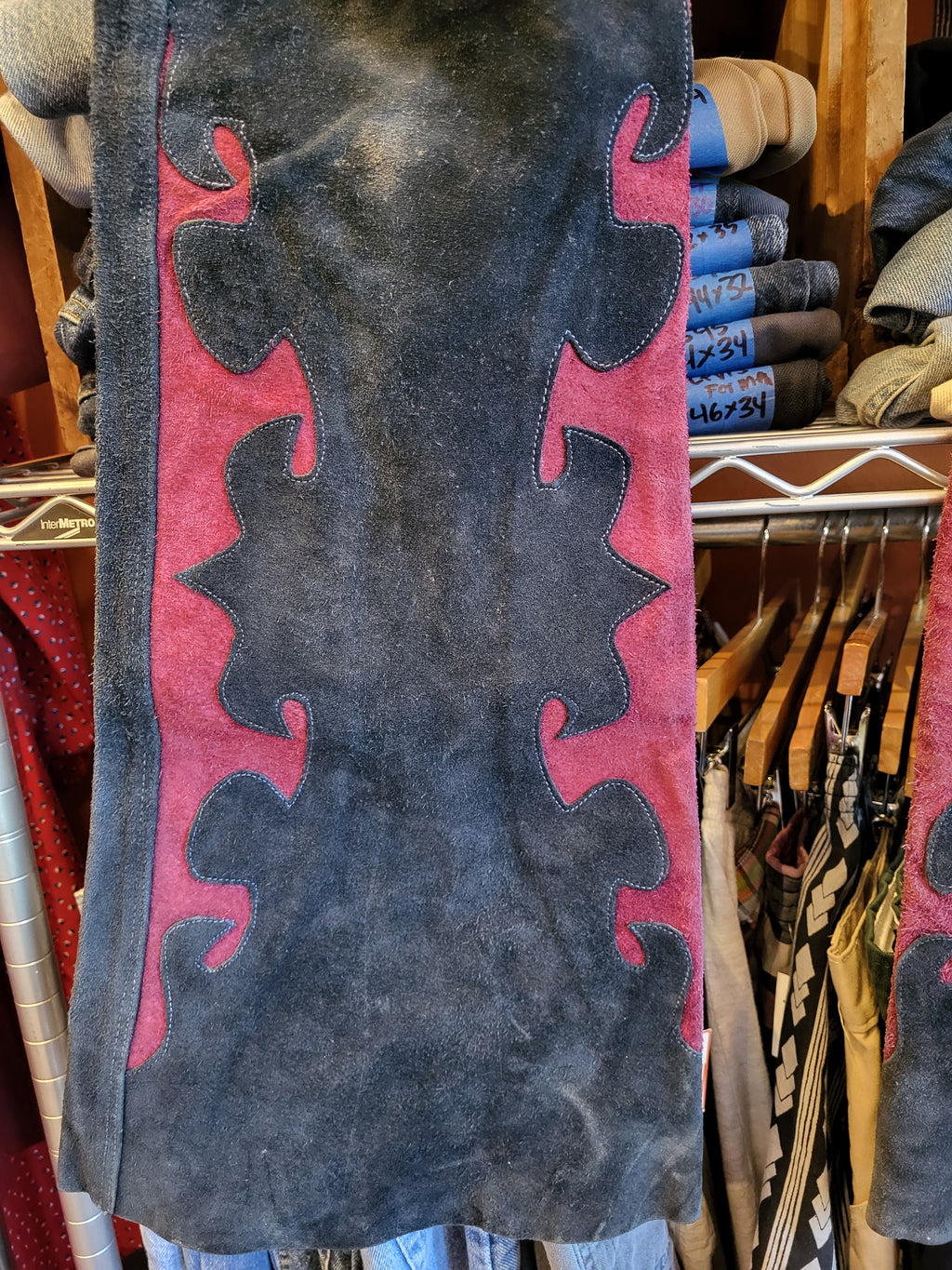 *INCREDIBLE* True Vintage 1970s Suede Bell Bottom Pants, 31 x 34