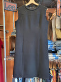 1960s Little Black Dress, Sleeveless Wool w/ Pockets! Medium